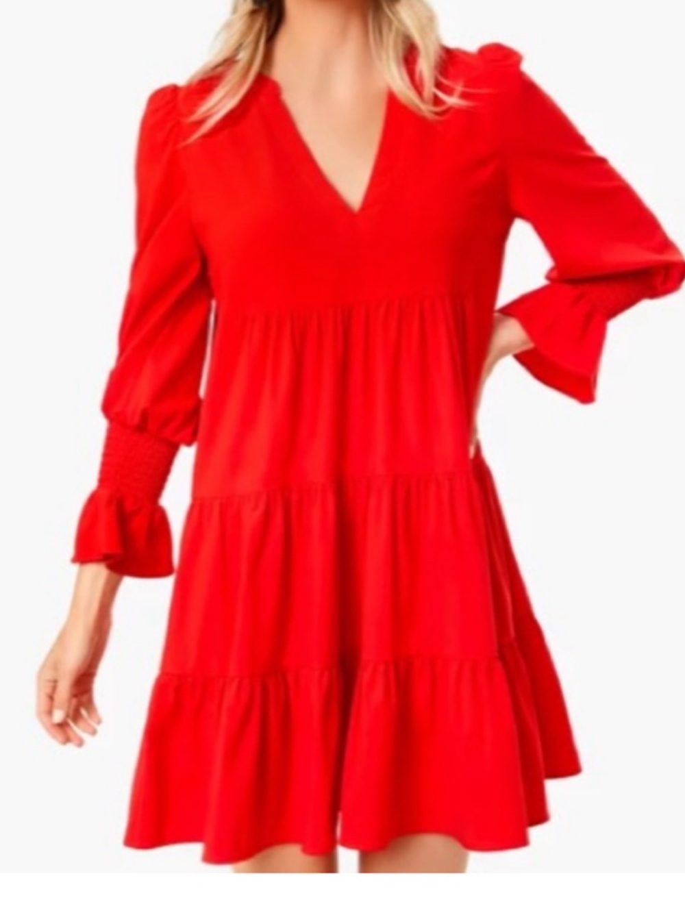 Tuckernuck Pomander Place Red Ruffle Crepe Kenzie, Size x Small